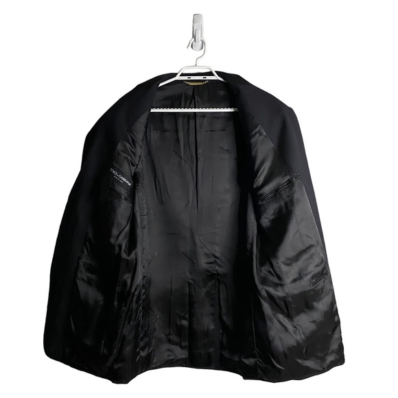 Dolce & Gabbana Men's Black Virgin Wool Single Breasted Notch Lapel Blazer - Picture 11 of 12